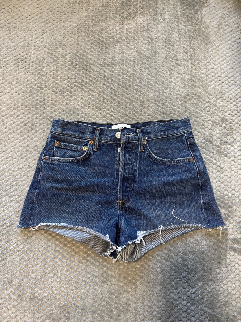 Agolde Parker Short — Dark Indigo Wash, Size 24